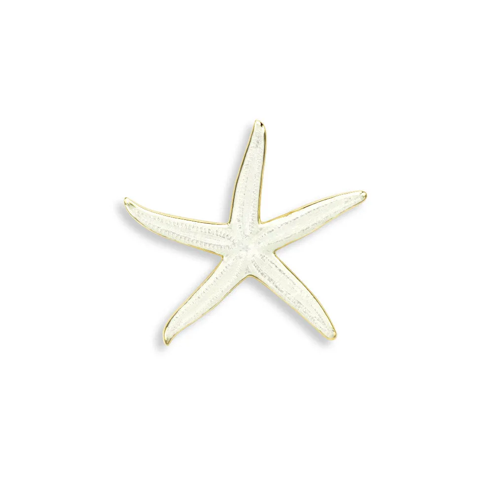 White Enamel Starfish Pendant